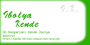 ibolya kende business card